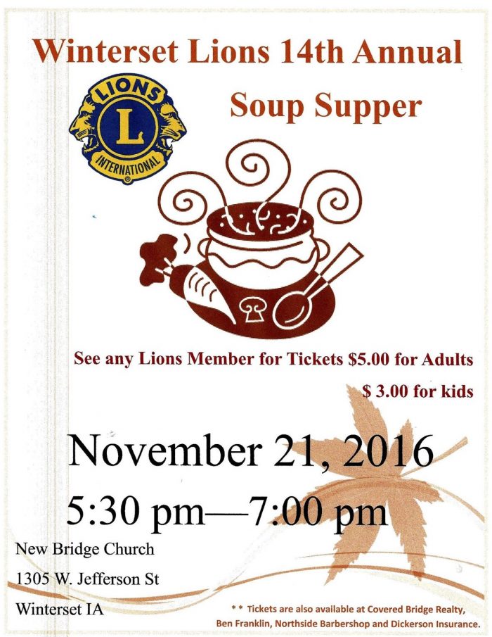 soup supper flyer for chamber newsletter